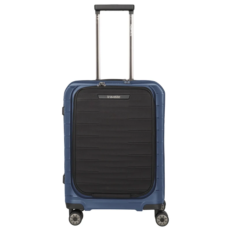 Travelite Mooby - Trolley de cabina con 4 ruedas y bolsillo delantero S 55 cm (marine)