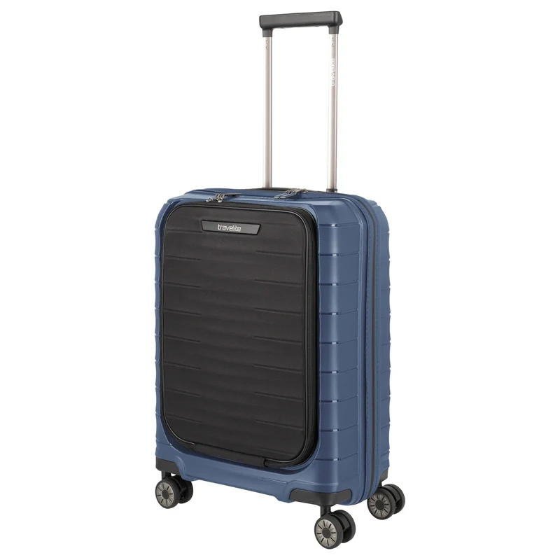 Travelite Mooby - Trolley de cabina con 4 ruedas y bolsillo delantero S 55 cm (marine)