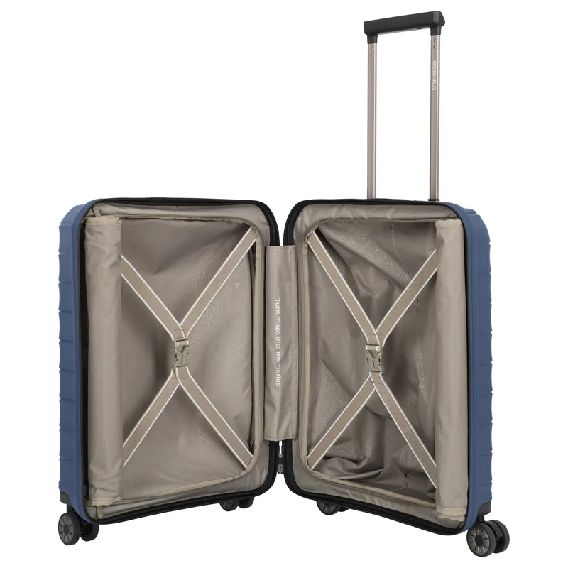 Travelite Mooby - Trolley de cabina con 4 ruedas y bolsillo delantero S 55 cm (marine)