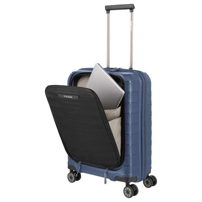 Travelite Mooby - Trolley de cabina con 4 ruedas y bolsillo delantero S 55 cm (marine)