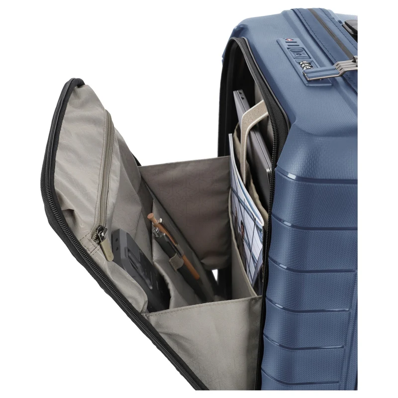Travelite Mooby - Trolley de cabina con 4 ruedas y bolsillo delantero S 55 cm (marine)