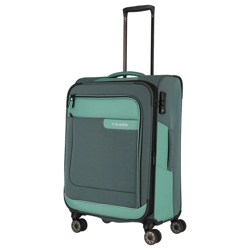 Travelite Viia - Trolley de 4 ruedas M 67 cm expandible (Eukalyptus)