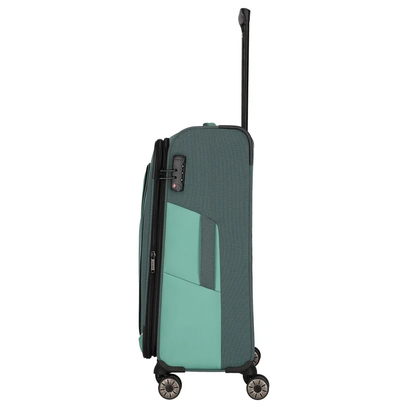 Travelite Viia - Trolley de 4 ruedas M 67 cm expandible (Eukalyptus)