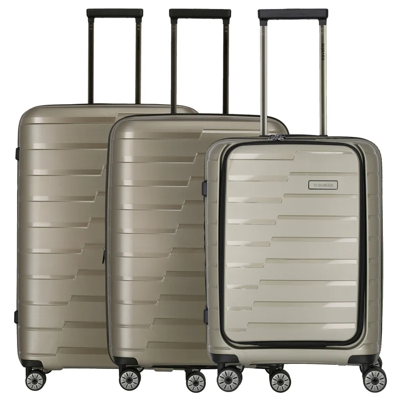 Travelite Air Base - Set de trolley de 4 ruedas 3 piezas L/M/S Vortasche (champagner)