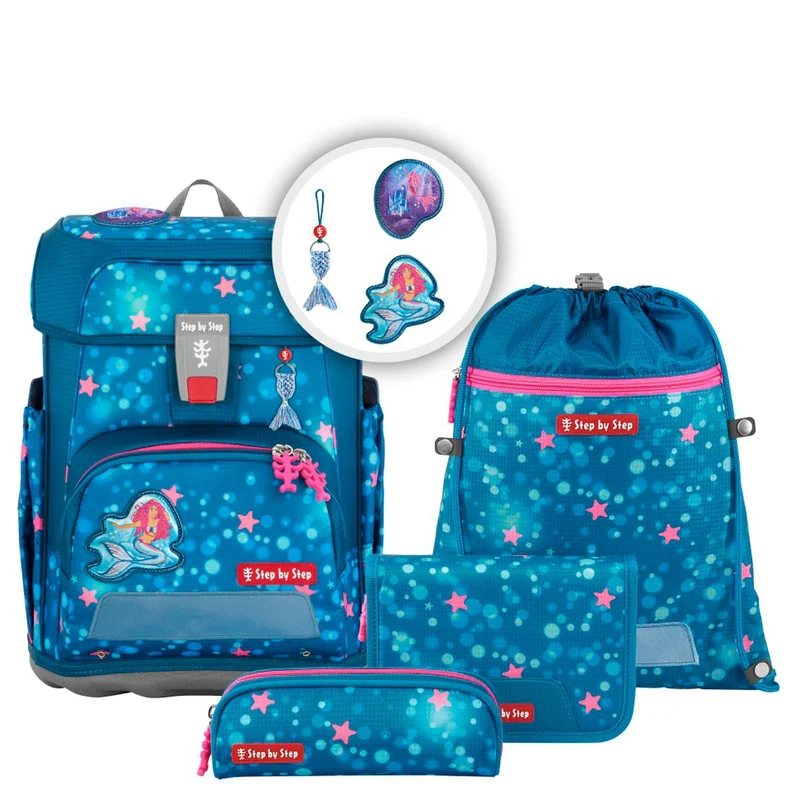 Step by Step Cloud - Set de mochila escolar 5 piezas (Mermaid Lola)