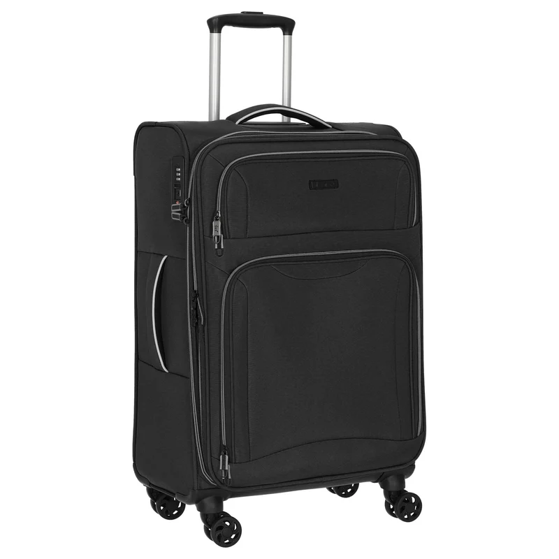 D&N Travel Line 9204 - Trolley de 4 ruedas M 66 cm expandible (schwarz)