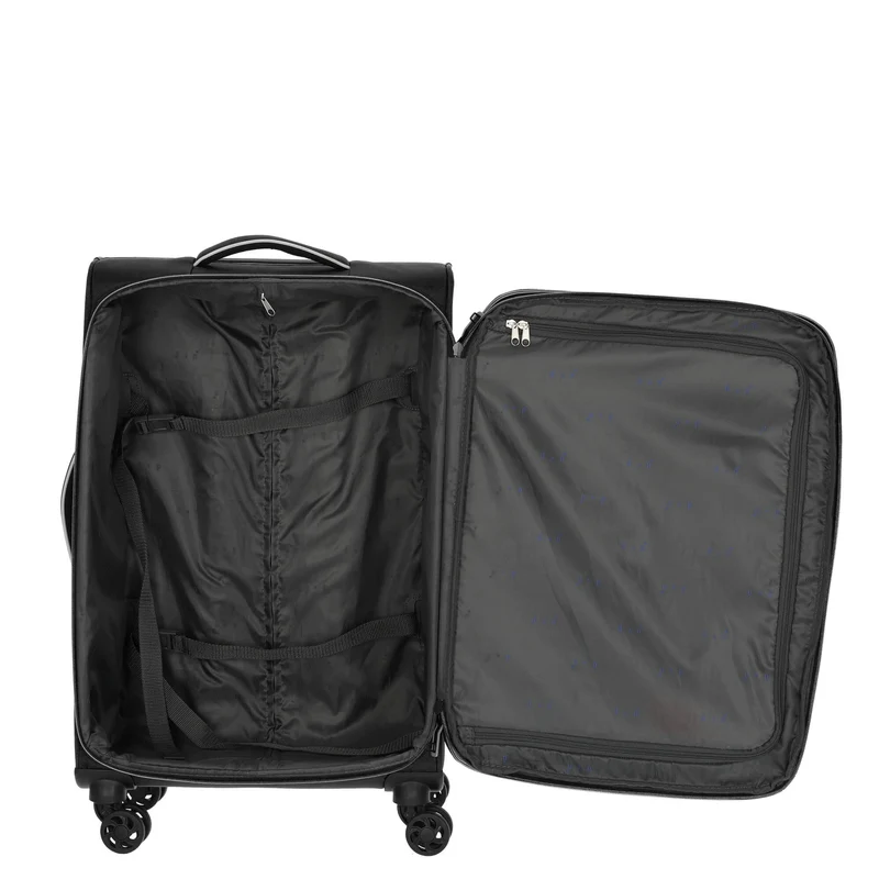 D&N Travel Line 9204 - Trolley de 4 ruedas M 66 cm expandible (schwarz)