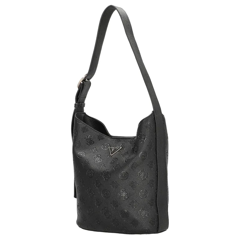 Guess Cresidia II - Bolso saco (logotipo negro)
