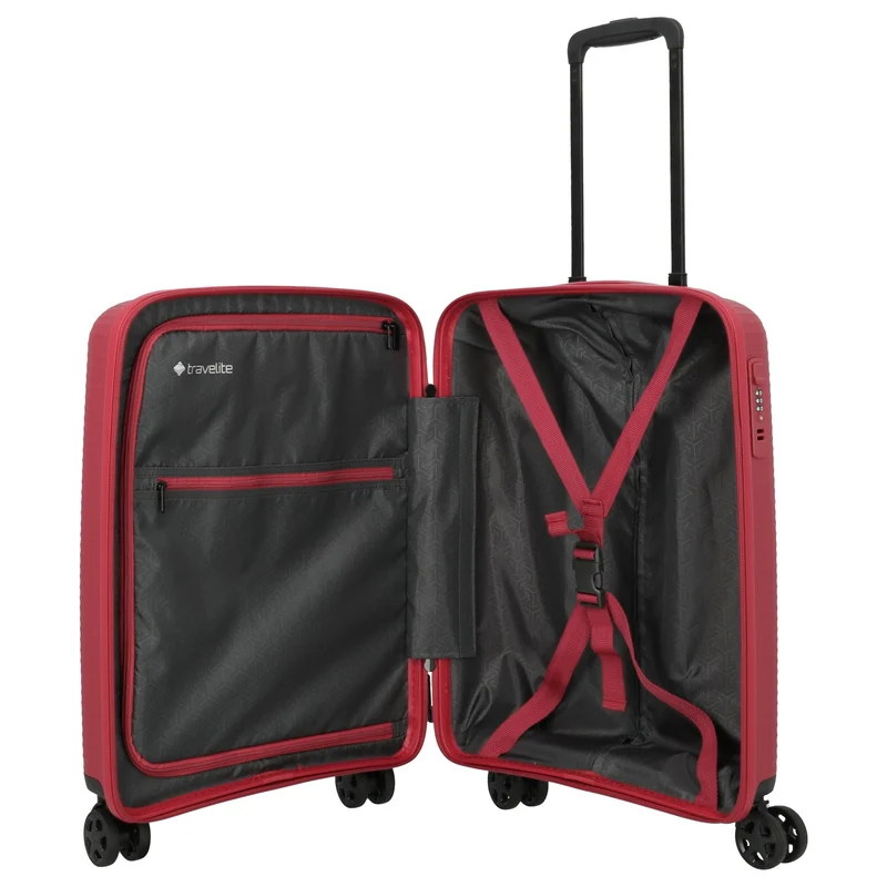 Travelite Air Stripe - Trolley de cabina con 4 ruedas 55 cm (red)