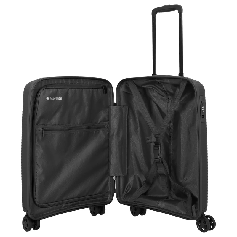 Travelite Air Stripe - Trolley de cabina con 4 ruedas 55 cm (black)