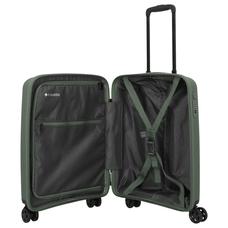 Travelite Air Stripe - Trolley de cabina con 4 ruedas 55 cm (green)