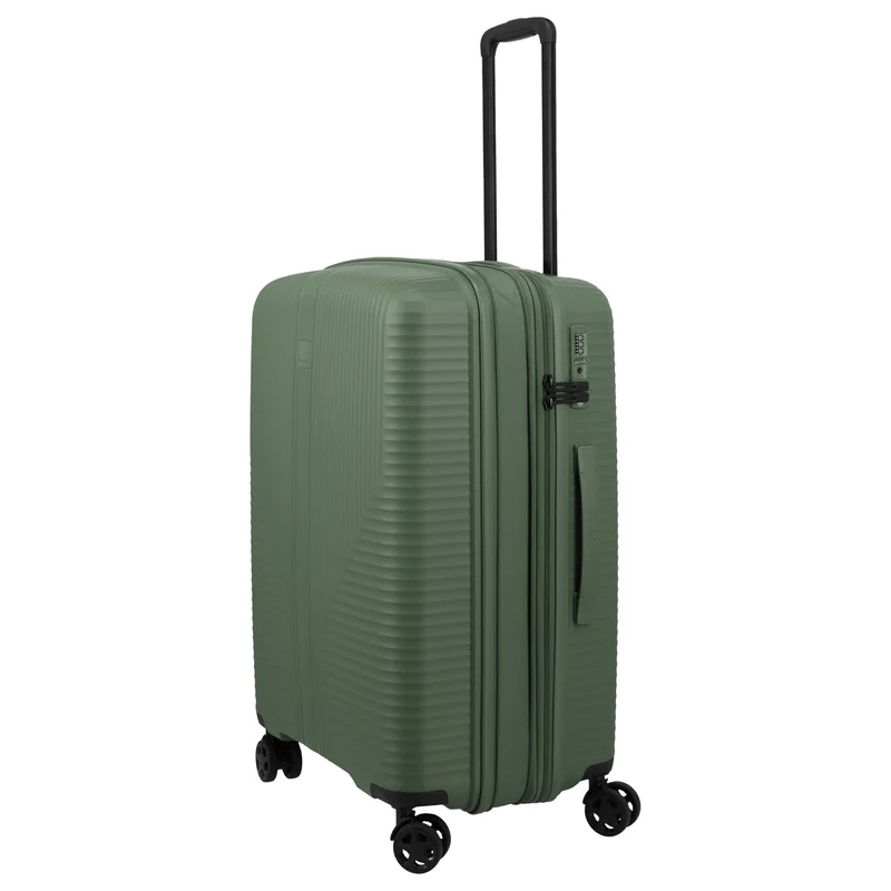 Travelite Air Stripe - Trolley de 4 ruedas 66 cm expandible (green)