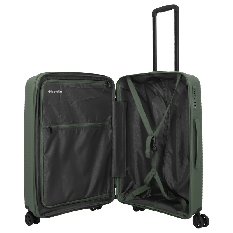 Travelite Air Stripe - Trolley de 4 ruedas 66 cm expandible (green)