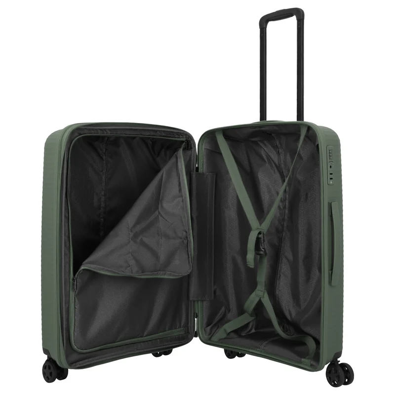 Travelite Air Stripe - Trolley de 4 ruedas 66 cm expandible (green)