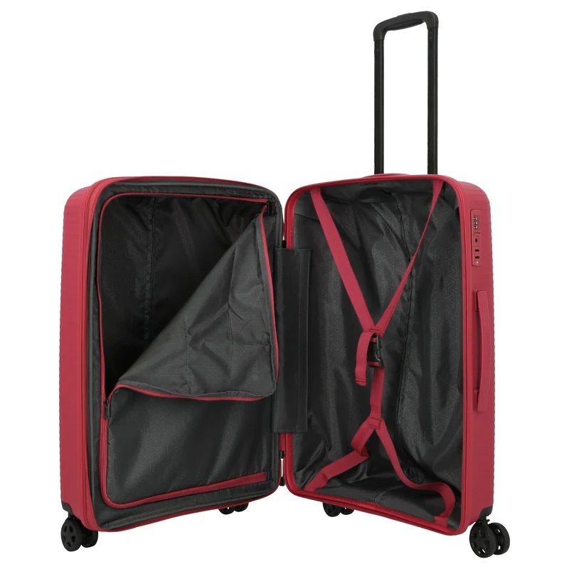 Travelite Air Stripe - Trolley de 4 ruedas 66 cm expandible (red)