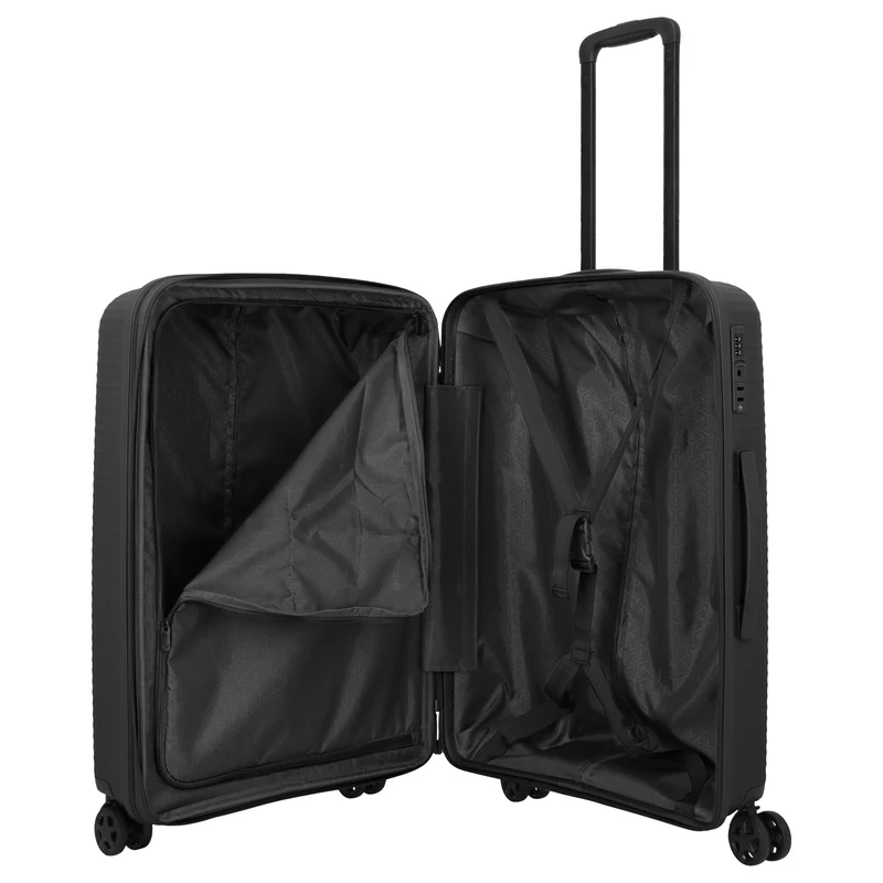 Travelite Air Stripe - Trolley de 4 ruedas 66 cm expandible (black)