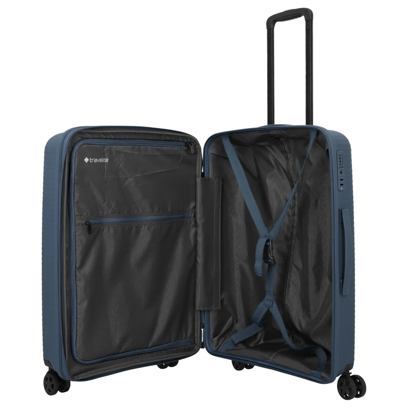 Travelite Air Stripe - Trolley de 4 ruedas 66 cm expandible (navy)