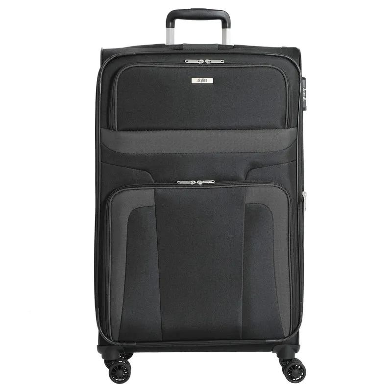 Skyline Orlando - Juego de maletas de 4 ruedas L med./M. med./S + Bolsa de mano + Neceser 5 piezas (negro)