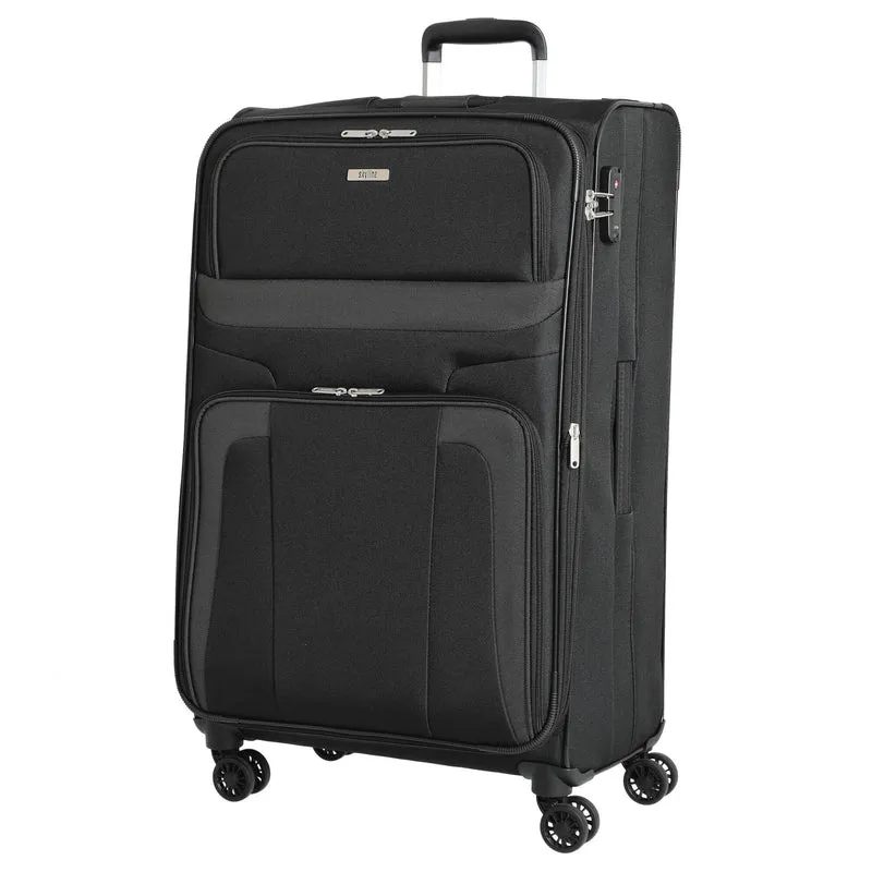 Skyline Orlando - Juego de maletas de 4 ruedas L med./M. med./S + Bolsa de mano + Neceser 5 piezas (negro)