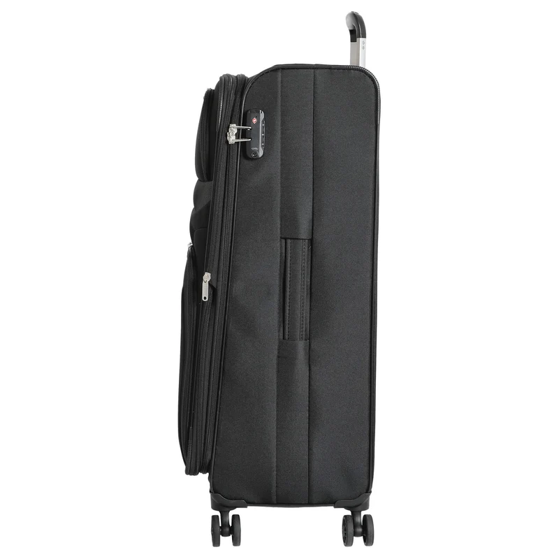 Skyline Orlando - Juego de maletas de 4 ruedas L med./M. med./S + Bolsa de mano + Neceser 5 piezas (negro)