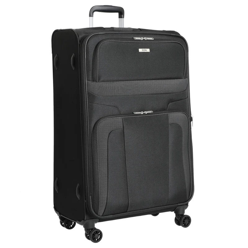 Skyline Orlando - Juego de maletas de 4 ruedas L med./M. med./S + Bolsa de mano + Neceser 5 piezas (negro)