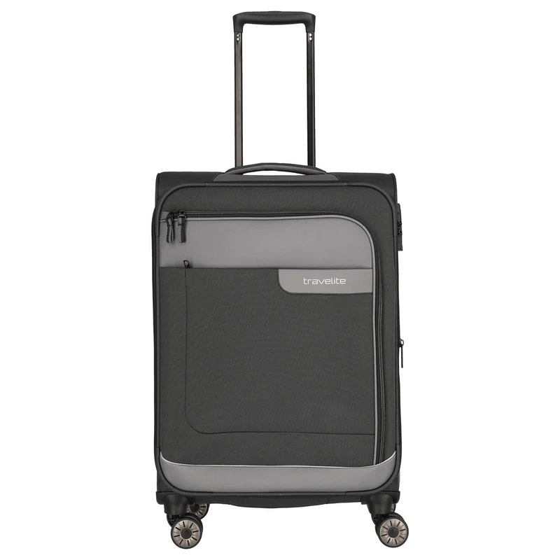 Travelite Viia - Trolley de 4 ruedas M 67 cm expandible (Schiefer)