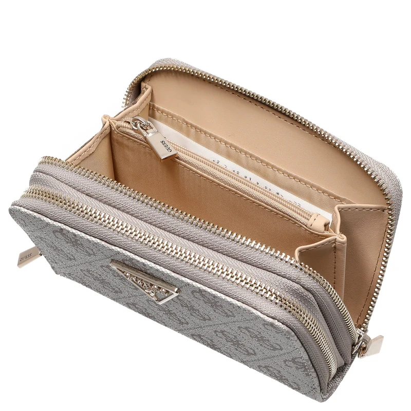 Guess Laurel II SLG Medium Double Zip - Cartera (color: dark taupe logo)