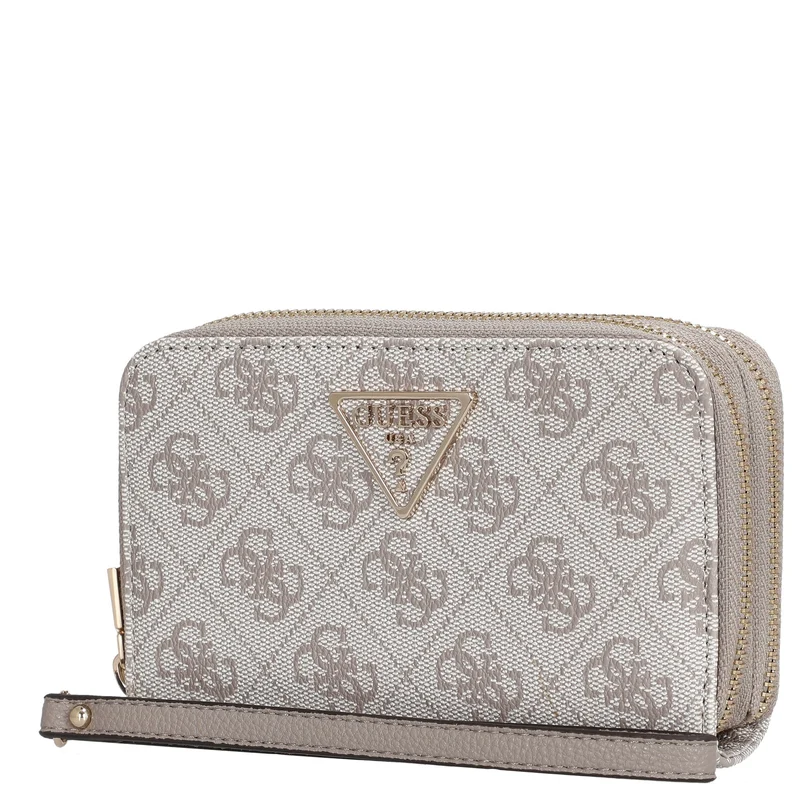 Guess Laurel II SLG Medium Double Zip - Cartera (color: dark taupe logo)