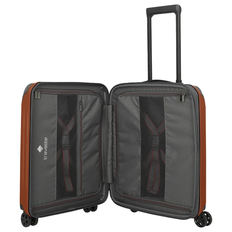 Travelite Dynamiic - Trolley de cabina con 4 ruedas S 55 cm expandible (kupfer)