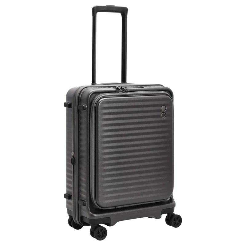 Echolac Celestra FA - Trolley de cabina con 4 ruedas 14" S 55 cm expandible USB (dark grey)