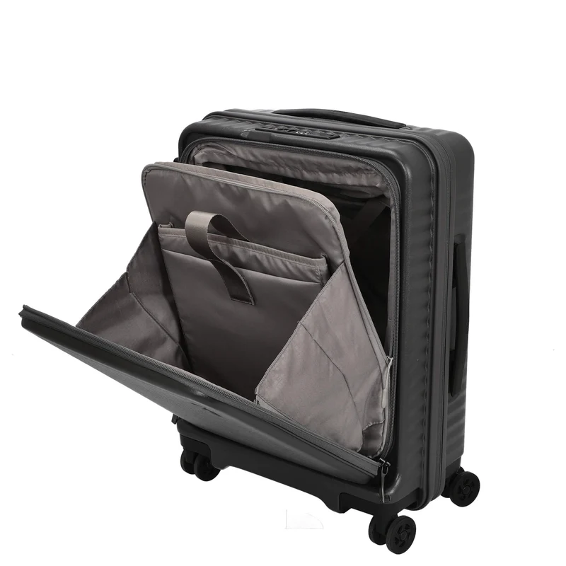 Echolac Celestra FA - Trolley de cabina con 4 ruedas 14" S 55 cm expandible USB (dark grey)
