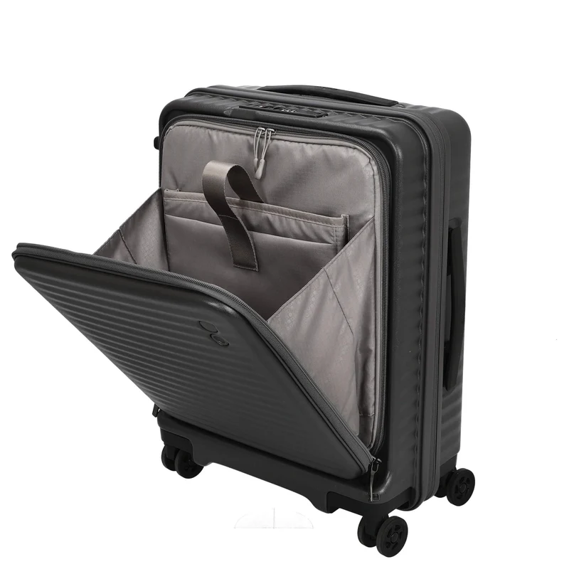 Echolac Celestra FA - Trolley de cabina con 4 ruedas 14" S 55 cm expandible USB (dark grey)