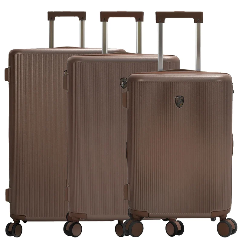 Heys Earth Tones - Set de trolley de 4 ruedas 3 pzas. L/M/S expandible (umber)