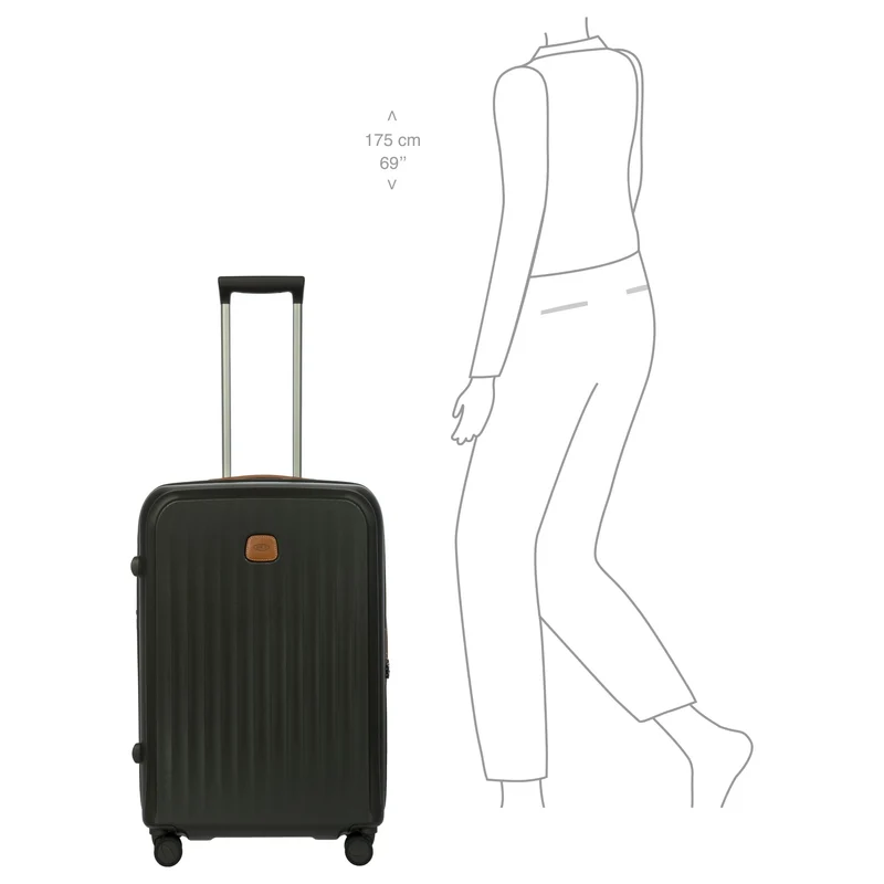 Brics Taormina - Trolley de 4 ruedas M 69 cm expandible (olive)