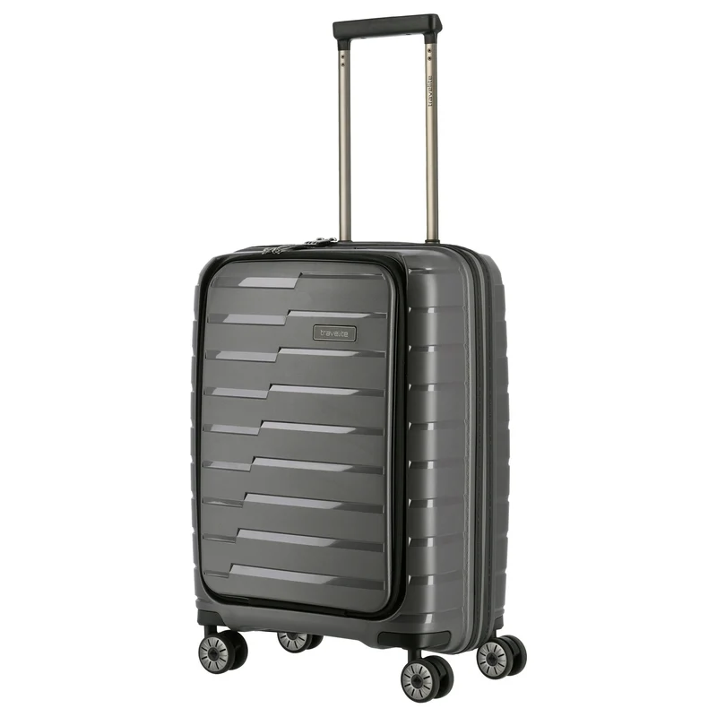 Travelite Air Base - Trolley de cabina con 4 ruedas y bolsillo delantero S 55 cm (anthracite)