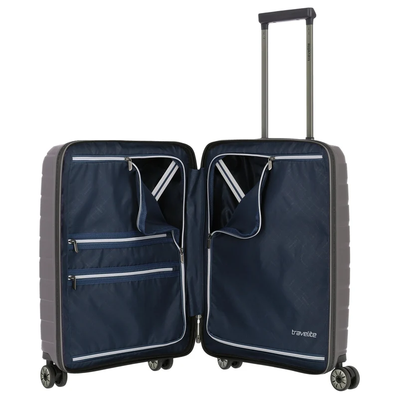 Travelite Air Base - Trolley de cabina con 4 ruedas y bolsillo delantero S 55 cm (anthracite)