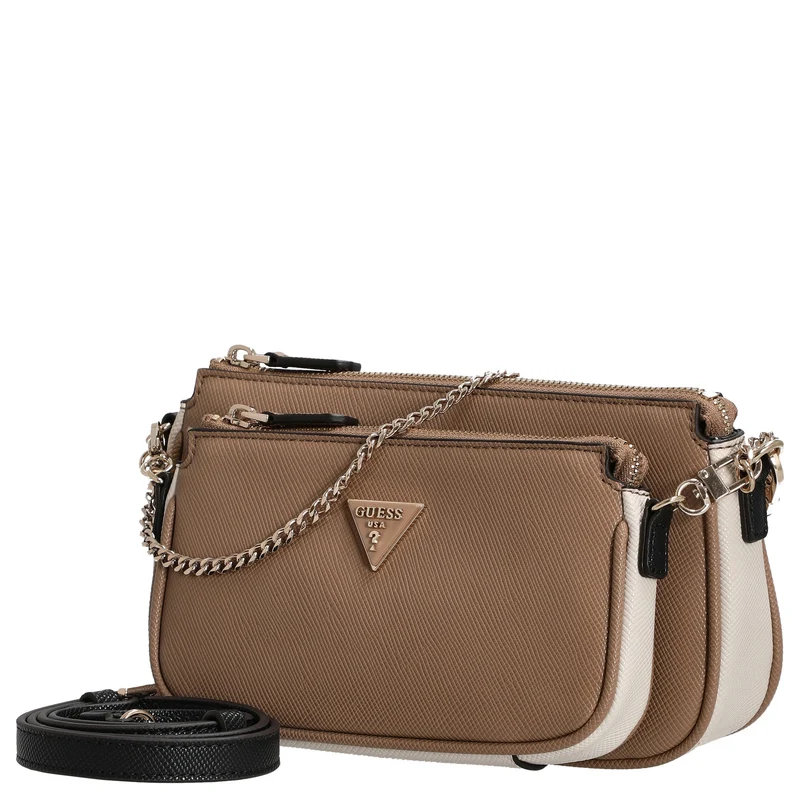 Guess Noelle II DBL Pouch - Bolso bandolera 24 cm (tan multi)