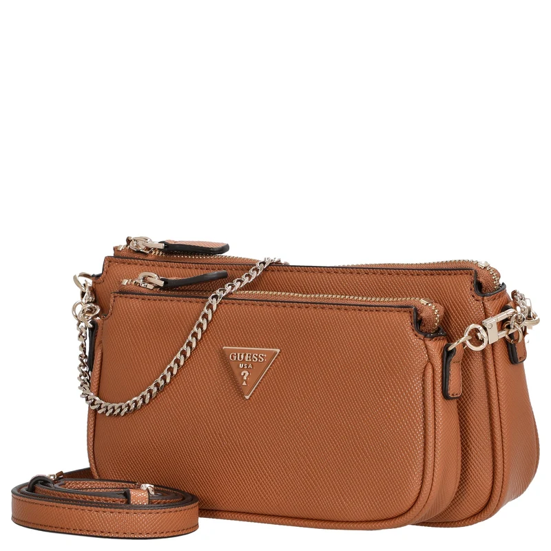 Guess Noelle II DBL Pouch - Bolso bandolera 24 cm (light cognac)