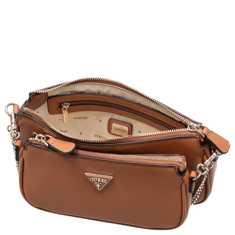Guess Noelle II DBL Pouch - Bolso bandolera 24 cm (light cognac)