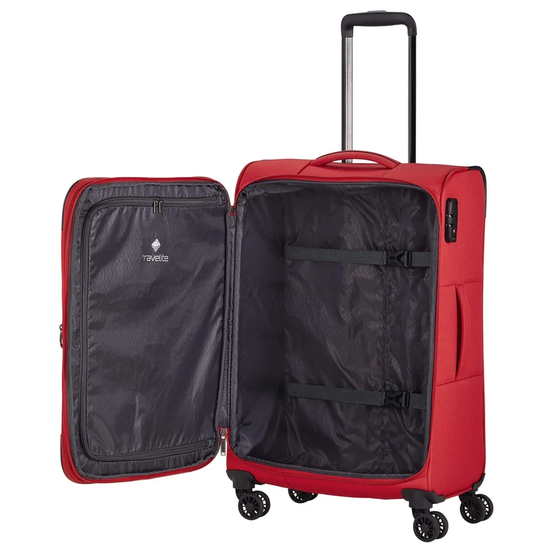 Travelite Chios - Trolley de 4 ruedas M 67 cm expandible (rot)