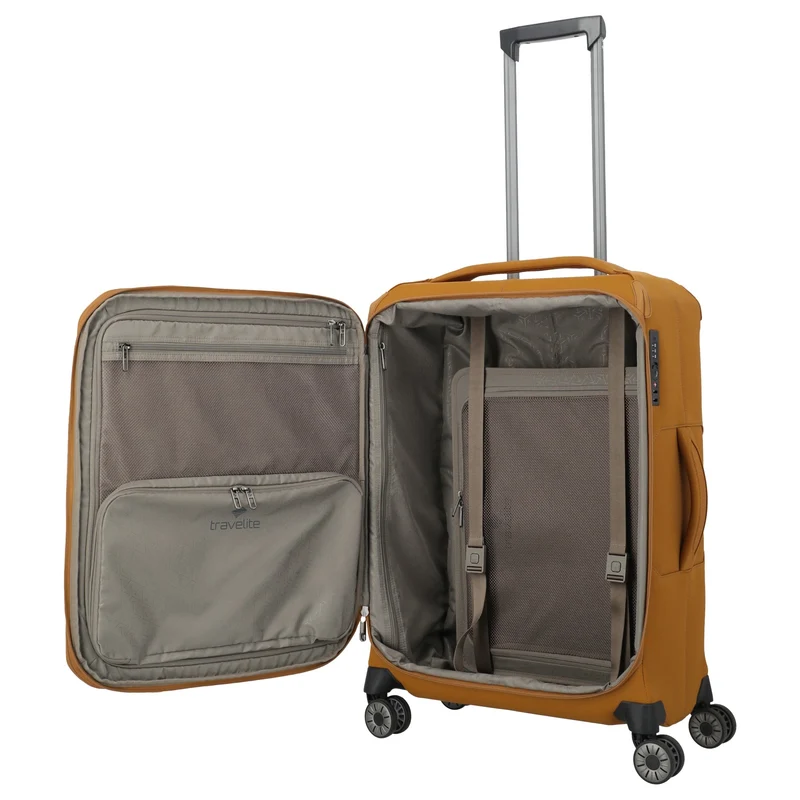 Travelite Priima - Trolley de 4 ruedas M 68 cm (curry)