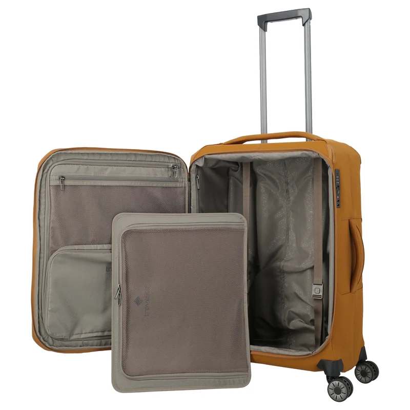 Travelite Priima - Trolley de 4 ruedas M 68 cm (curry)