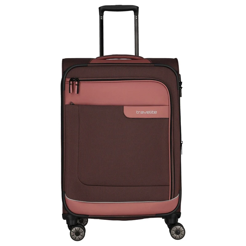 Travelite Viia - Trolley de 4 ruedas M 67 cm expandible (Frühlingsrose)