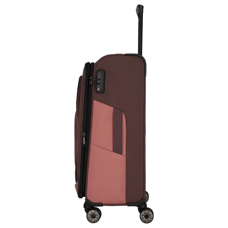 Travelite Viia - Trolley de 4 ruedas M 67 cm expandible (Frühlingsrose)