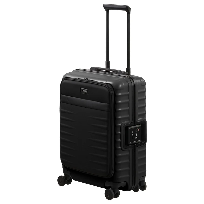 TITAN OVERSEAS - Trolley de cabina con 4 ruedas S 55/23cm con bolsillo delantero (nightshade black, 55 cm)