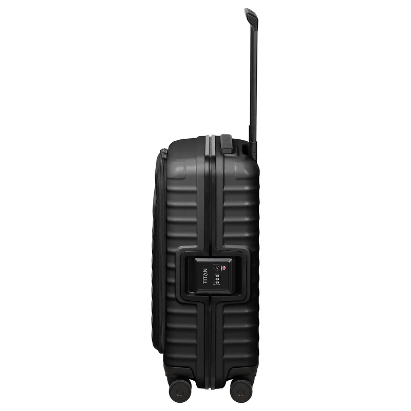 TITAN OVERSEAS - Trolley de cabina con 4 ruedas S 55/23cm con bolsillo delantero (nightshade black, 55 cm)