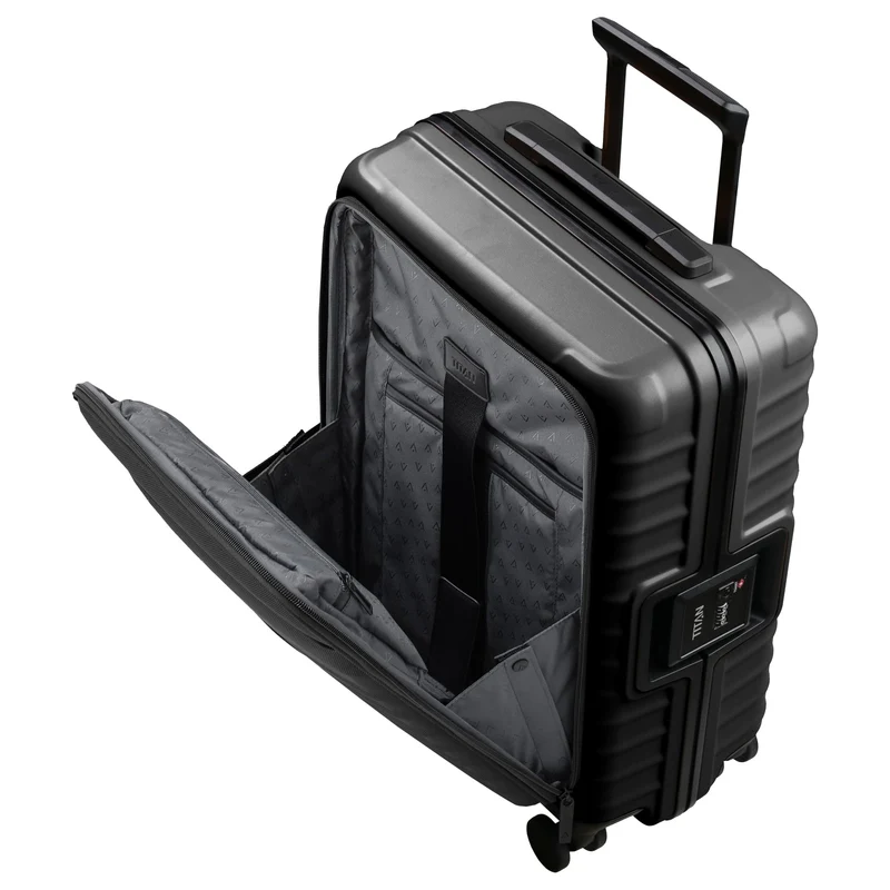 TITAN OVERSEAS - Trolley de cabina con 4 ruedas S 55/23cm con bolsillo delantero (nightshade black, 55 cm)