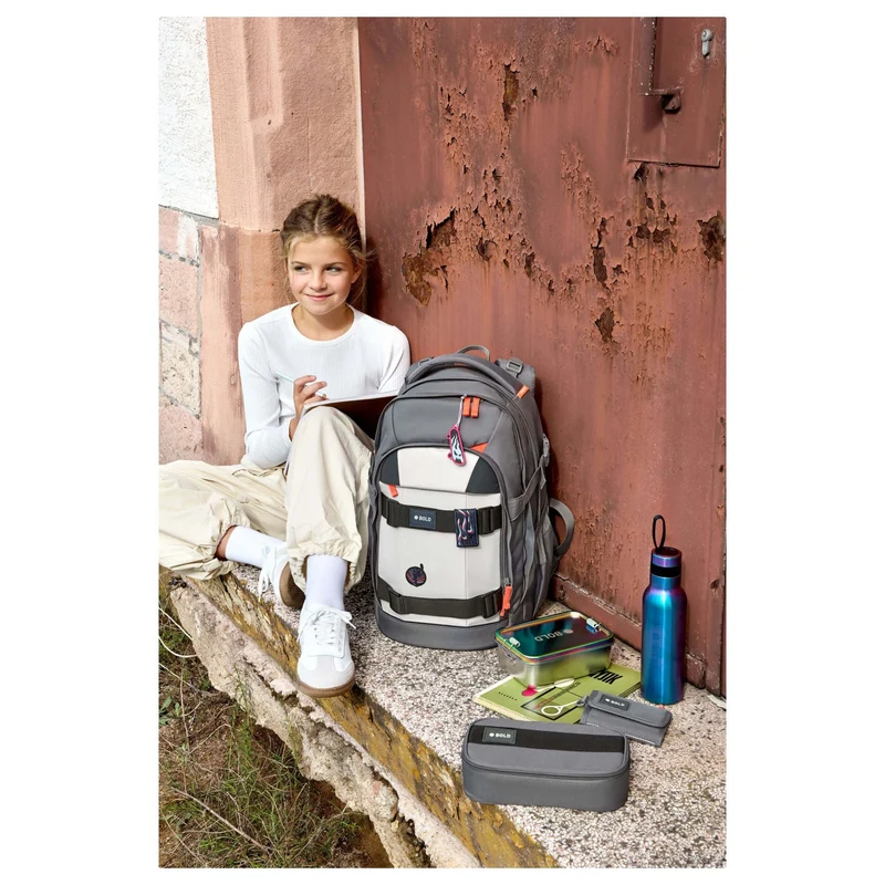 Lässig Bold Origin - Mochila escolar 46.5 cm (Anthracite/Grey)