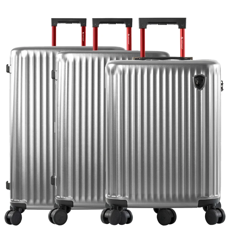 Heys SmartLuggage - Set de trolley con 4 ruedas 3 piezas L/M/S (silver)