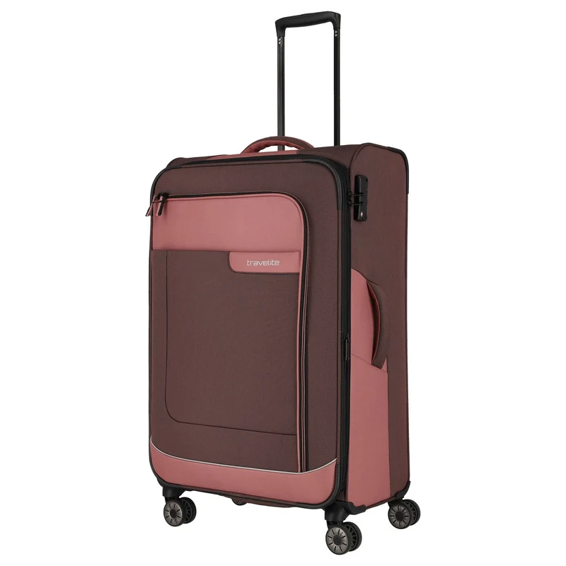 Travelite Viia - Trolley de 4 ruedas L 77 cm expandible (Frühlingsrose)